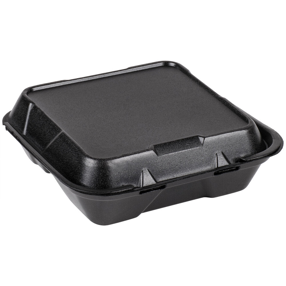 Black Foam Hinged Takeout Containers