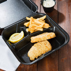 Black Foam Hinged Takeout Containers