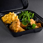 Black Foam Hinged Takeout Containers