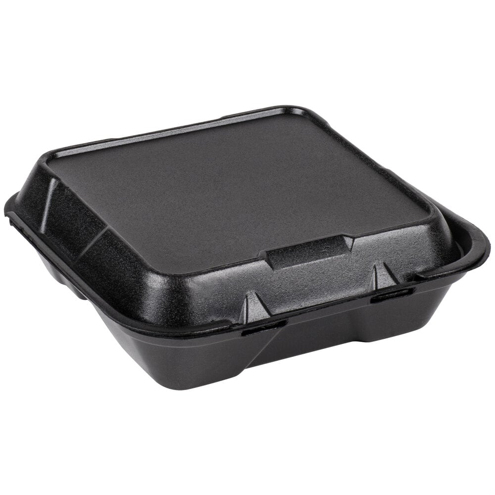 Black Foam Hinged Takeout Containers