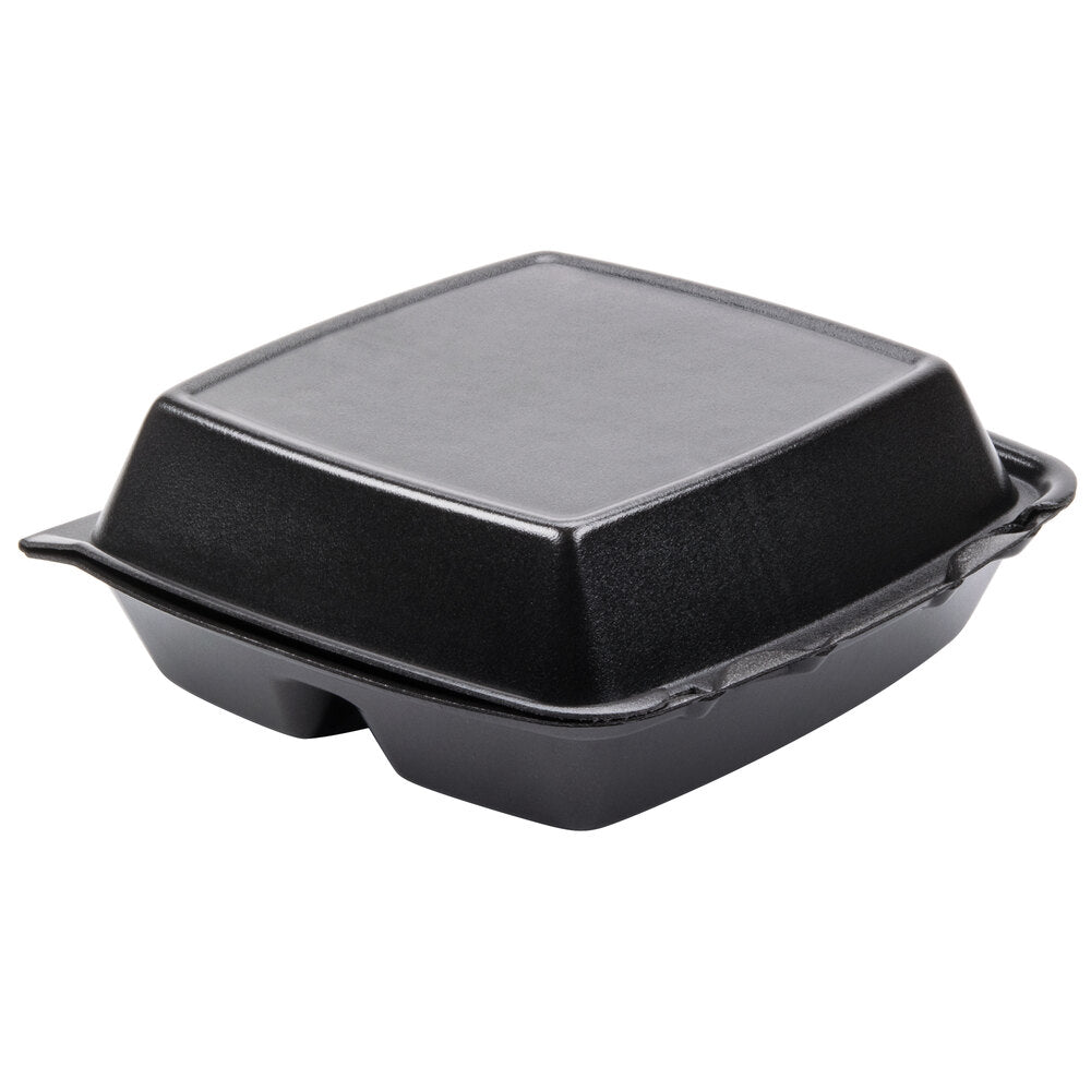Black Foam Hinged Containers with Removable Lids