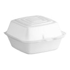 White Foam Hinged Containers with Standard Hinges