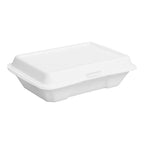 White Foam 1-Compartment Hinged Containers