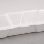 White Foam 1-Compartment Hinged Containers