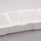 White Foam 1-Compartment Hinged Containers