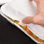 White Foam 1-Compartment Hinged Containers