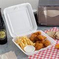 White Foam Hinged Containers