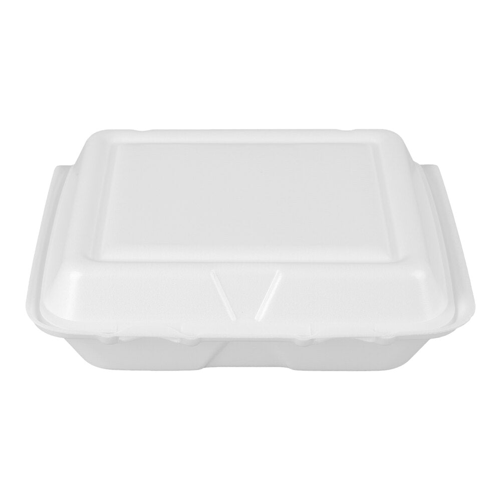 White Foam Hinged Containers