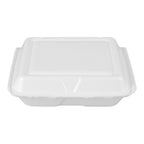 White Foam Hinged Containers