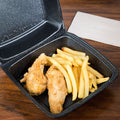Black Foam Hinged Containers with Removable Lids