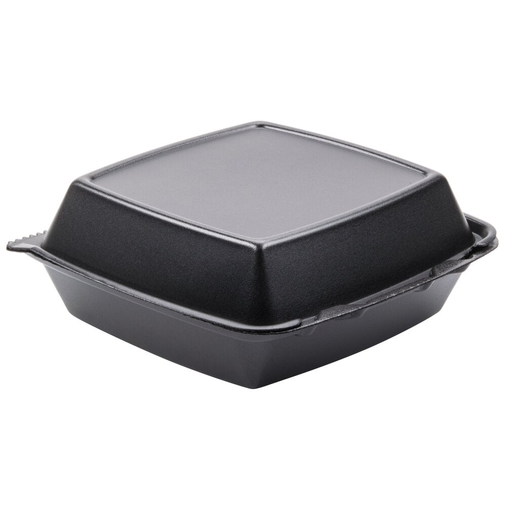 Black Foam Hinged Containers with Removable Lids