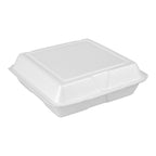White Foam Hinged Containers