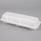 White Foam Hinged Hoagie Containers