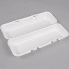 White Foam Hinged Hoagie Containers