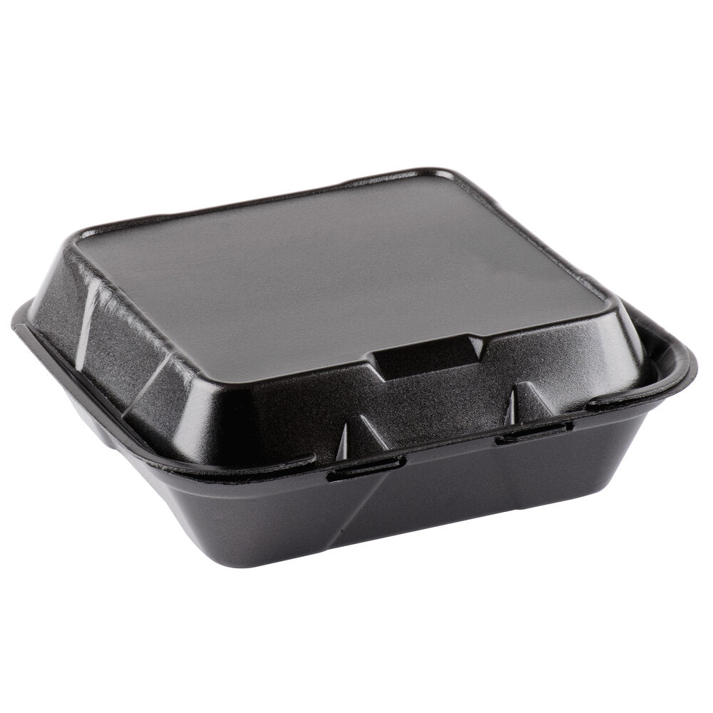 Black Foam 1-Compartment Hinged Takeout Containers