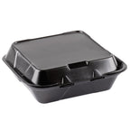 Black Foam 1-Compartment Hinged Takeout Containers