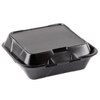 Black Foam 1-Compartment Hinged Takeout Containers