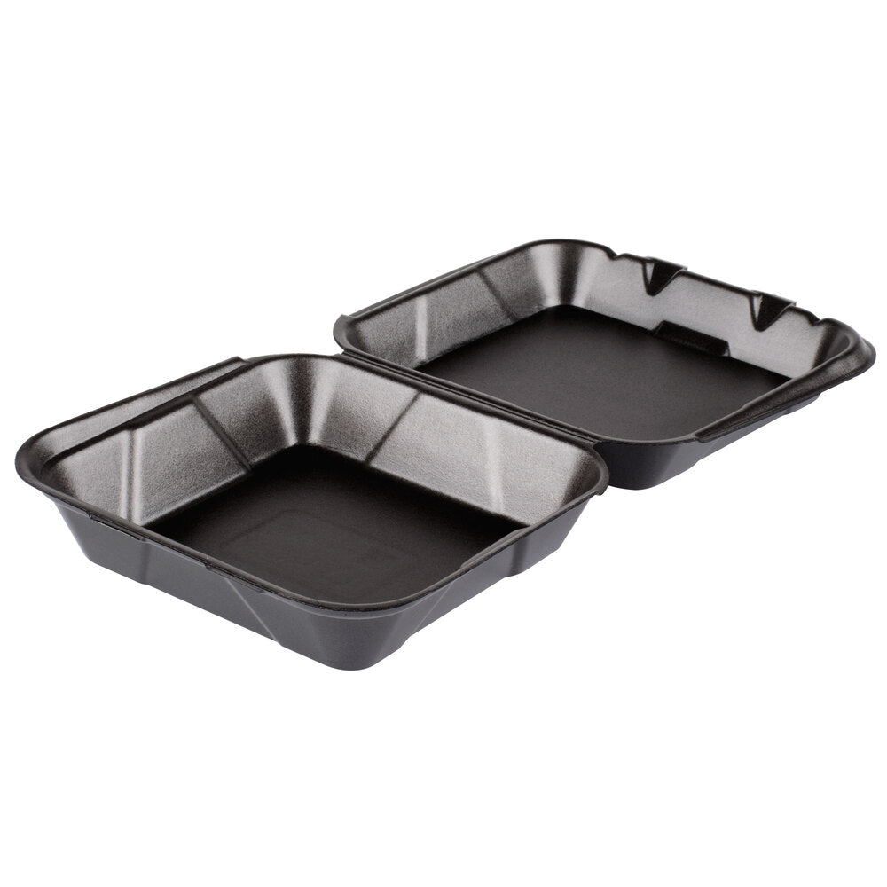 Black Foam 1-Compartment Hinged Takeout Containers
