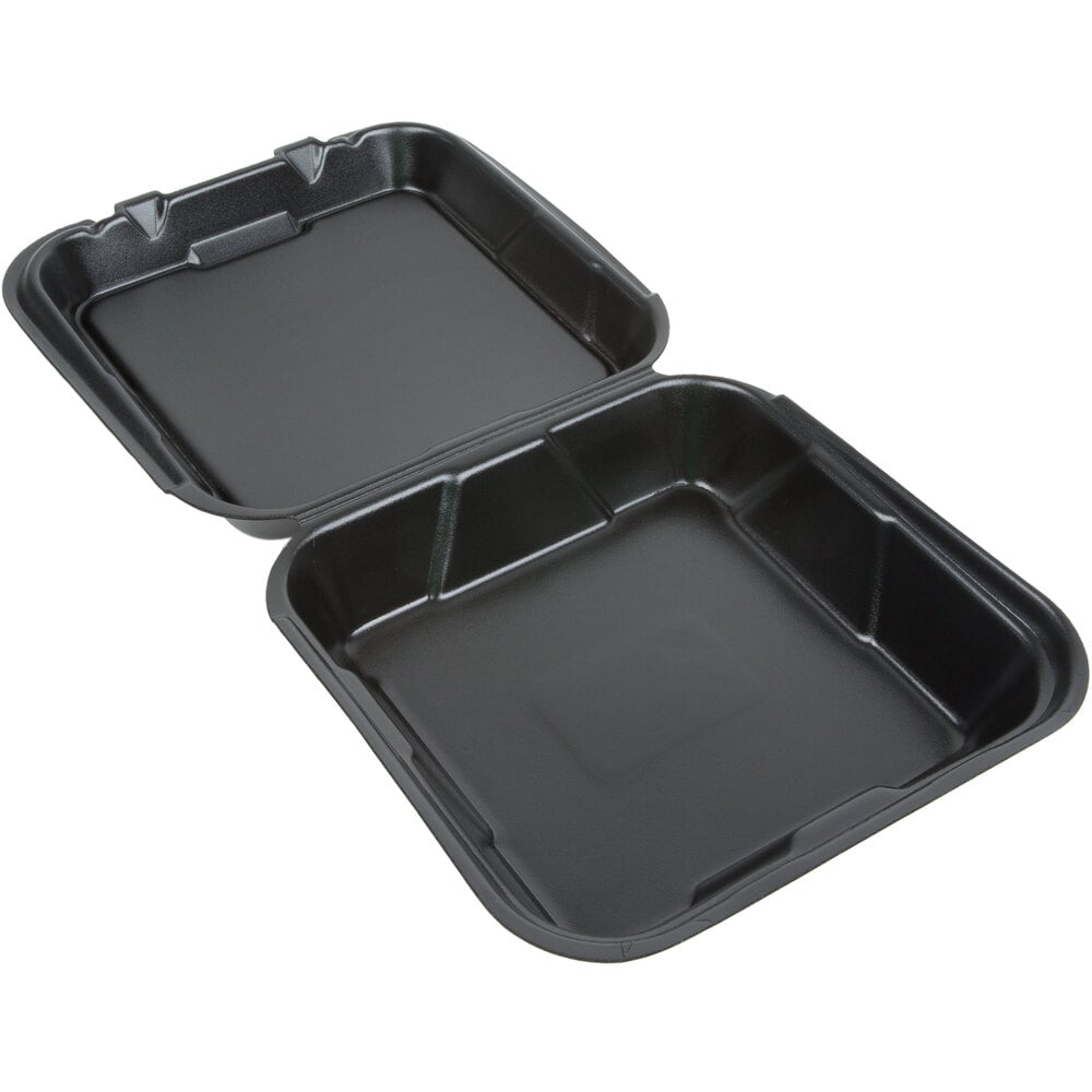 Black Foam Hinged Takeout Containers