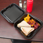 Black Foam Hinged Takeout Containers