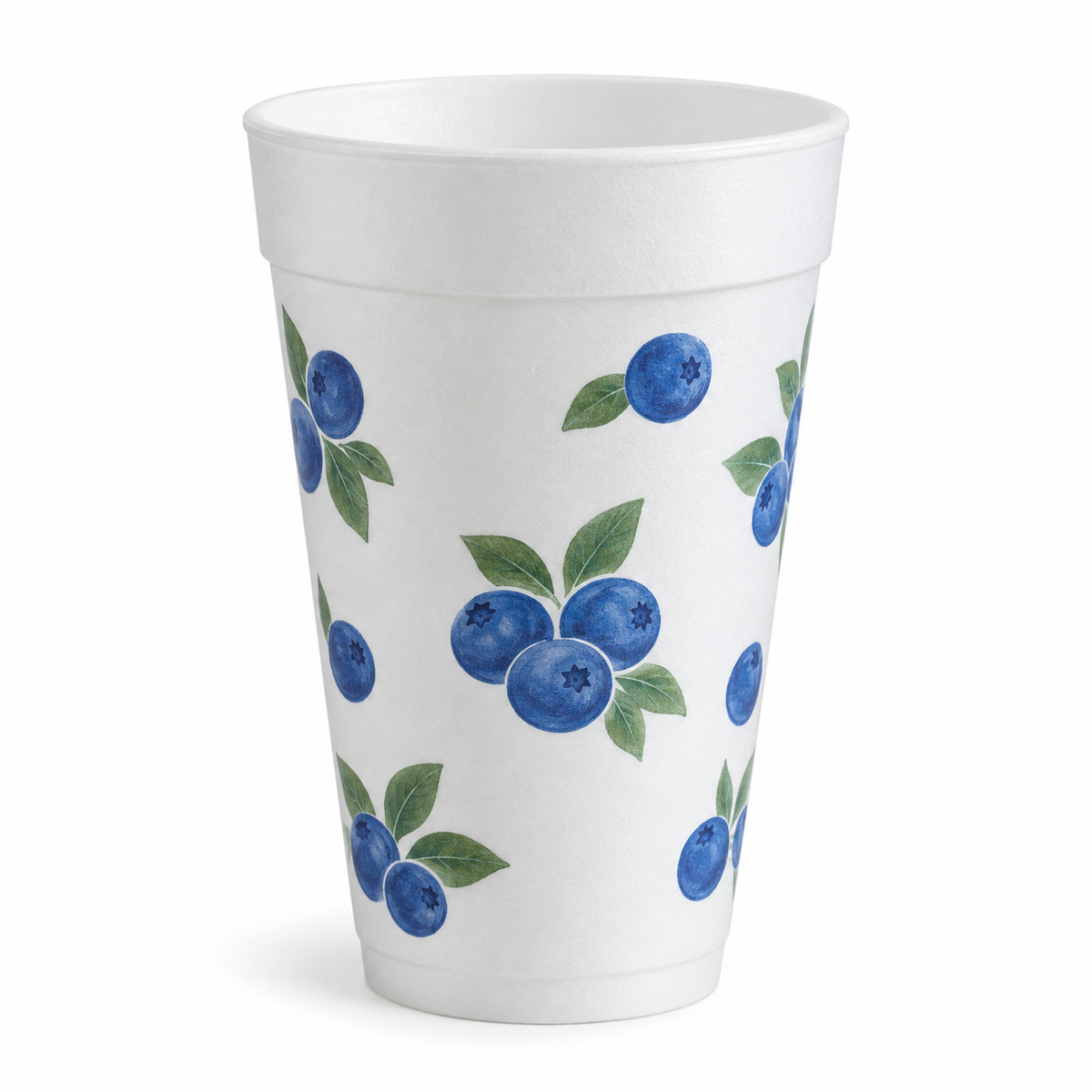 Generic representative image: White Foam Cups with Blueberry Print – 20 oz