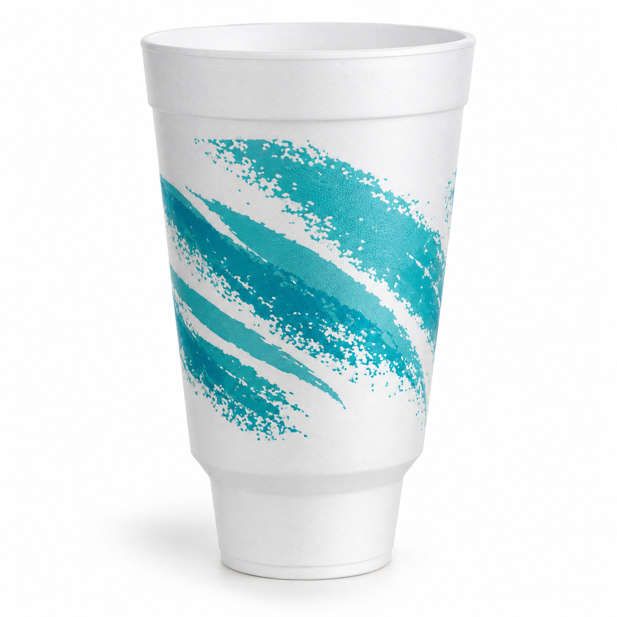 Generic representative image: White Foam Pedestal Cups with Teal Print – 32 oz