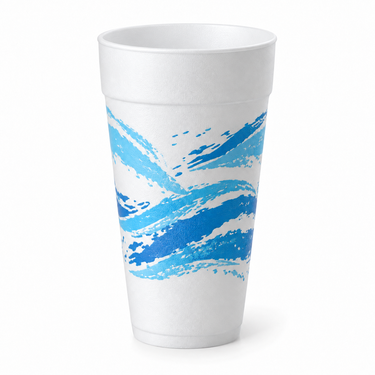 Generic representative image: White Foam Cups with Ocean Blue Print – 44 oz