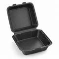 Generic representative image: Black MFPP Hinged Takeout Containers – 6 × 6 × 3 in – 250 or 300/Case