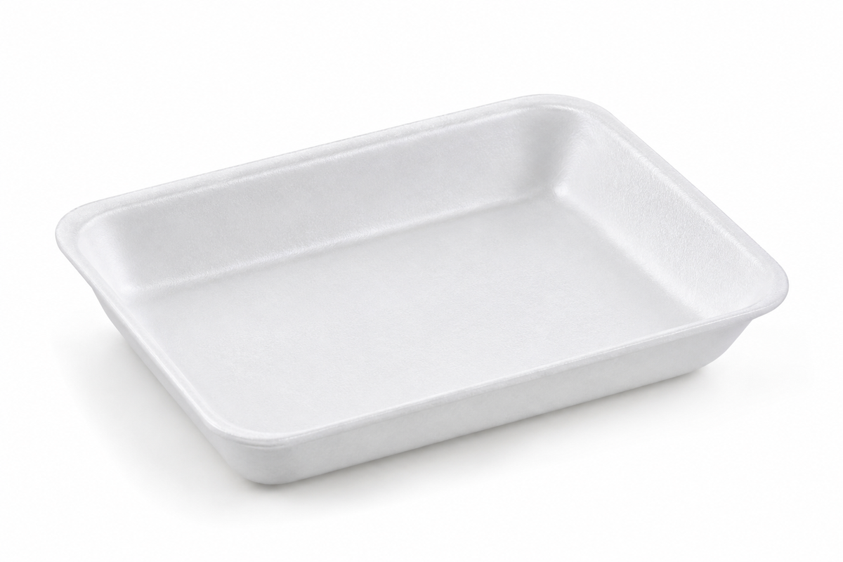 Generic representative image: White Foam Trays – 5.81 × 8.31 × 1.19 in
