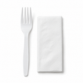 Generic representative image: White PP Fork and Napkin Kits – 8 × 10 Napkin