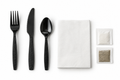 Generic representative image: Black PS 6-Piece Cutlery Kits (Fork, Knife, Teaspoon, Napkin, Salt and Pepper) – 13 × 13 Napkin