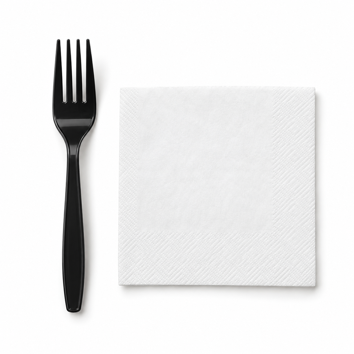 Generic representative image: Black PP Fork and Napkin Kits – 13 × 13 Napkin