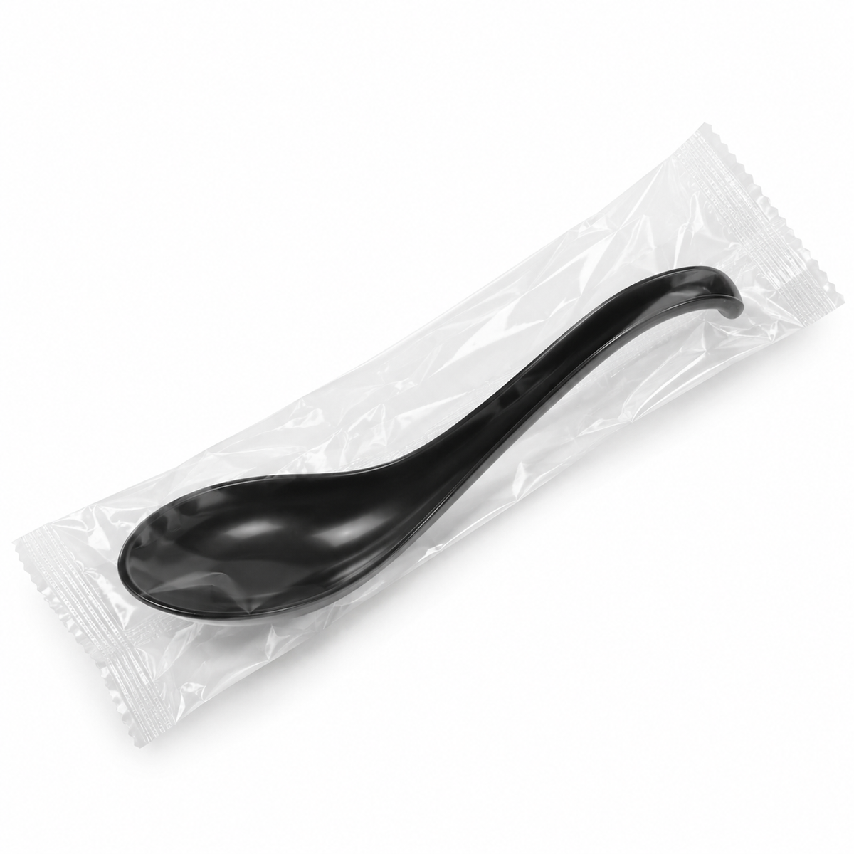 Generic representative image: Black PP Individually Wrapped Asian Spoons with Curved Handles