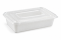 Generic representative image: White PP Rectangular Takeout Containers with Clear Lids – 28 oz