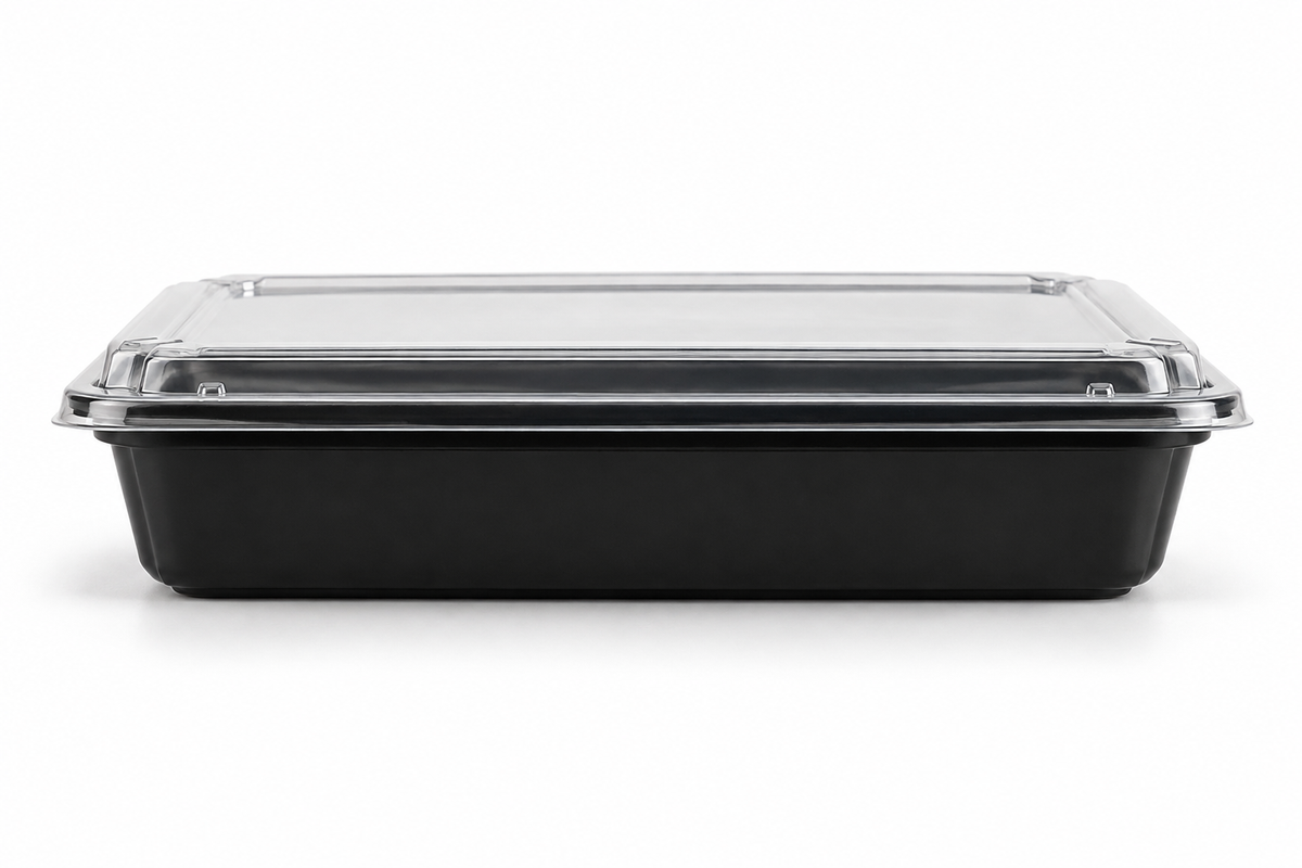 Generic representative image: Black PS Sushi Lunch Boxes with Clear Lids – Style 825