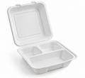 Generic representative image: White MFPP 3-Compartment Hinged Takeout Containers – 7 × 7 × 3 in