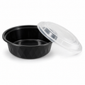 Generic representative image: Black PP Round Microwaveable Bowls with Lids – 36 oz