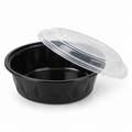 Generic representative image: Black PP Round Microwaveable Bowls with Lids – 42 oz