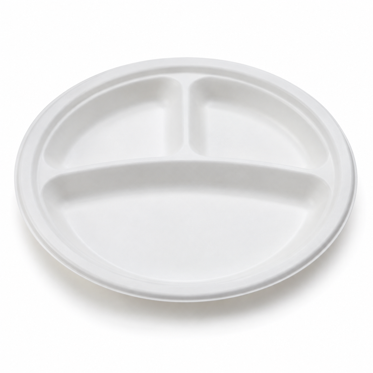 Generic representative image: White MFPP 3-Compartment Round Plates – 9 in