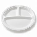 Generic representative image: White MFPP 3-Compartment Round Plates – 10 in