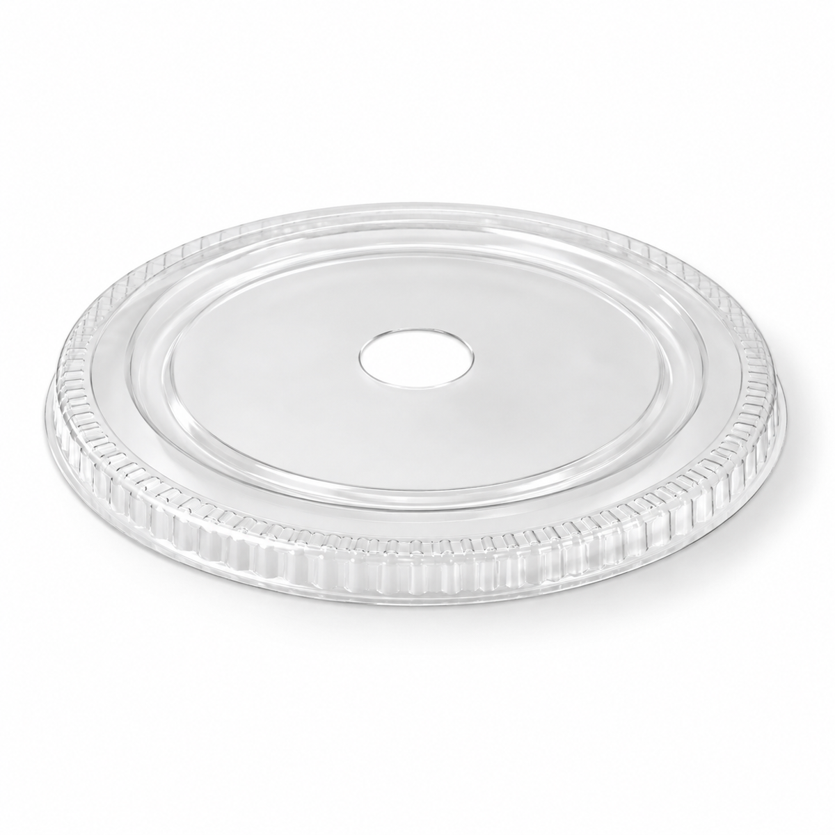 Generic representative image: Clear PET Flat Cup Lids with Hole – 98 mm
