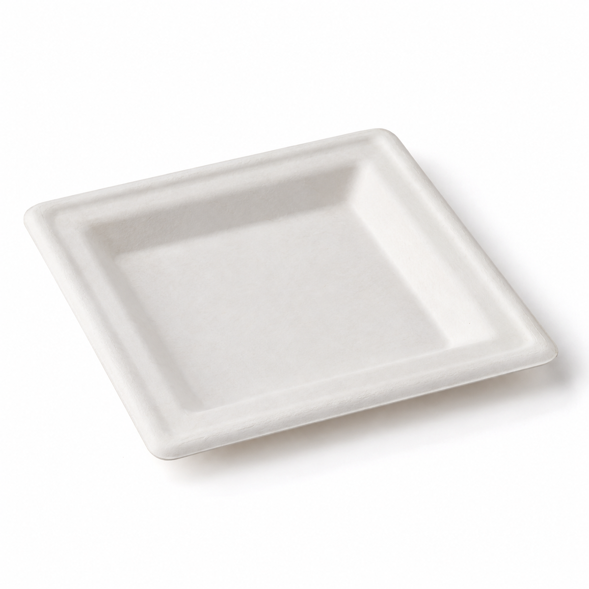 Generic representative image: White Bagasse Square Plates – 6 × 6 in
