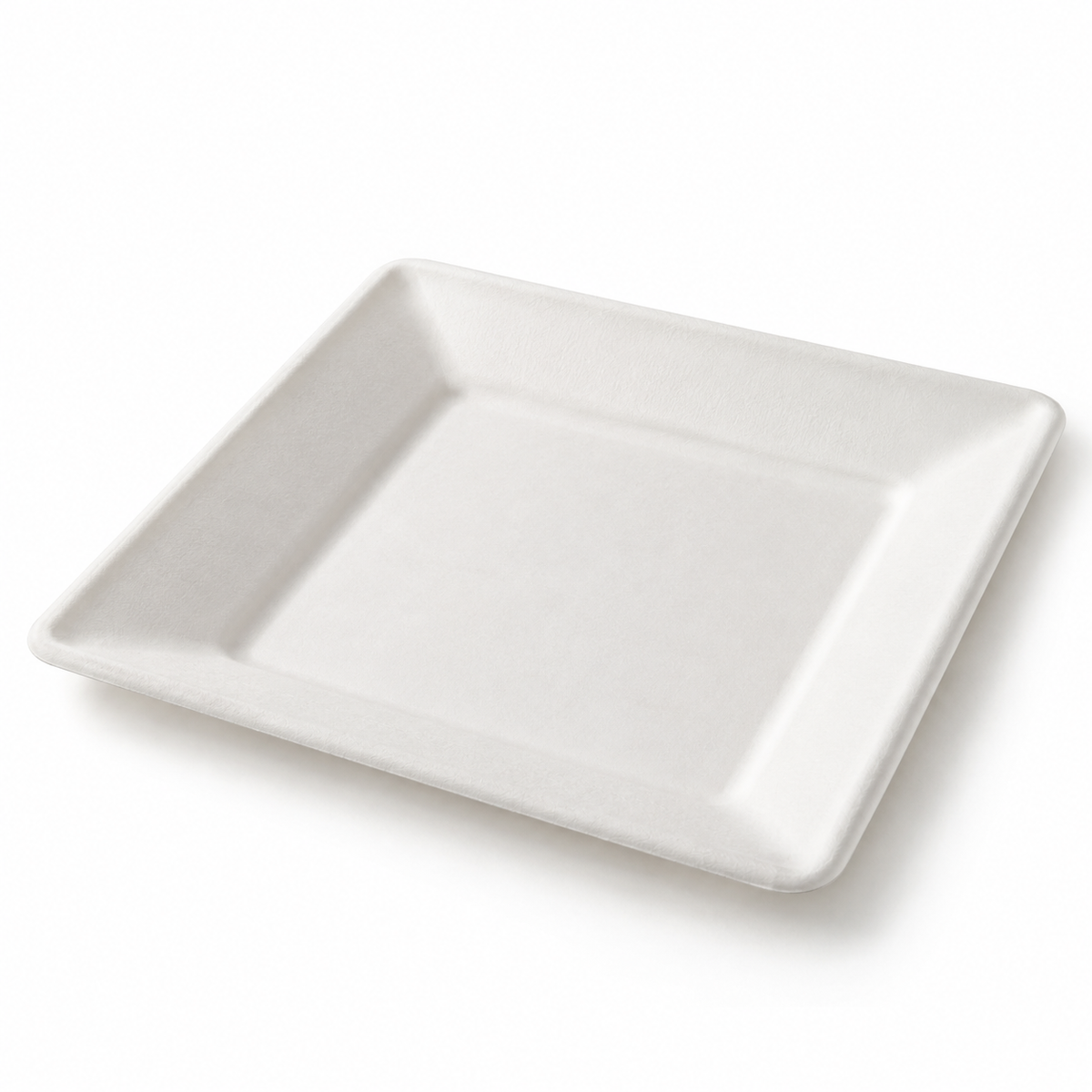 Generic representative image: White Bagasse Square Plates – 8 × 8 in