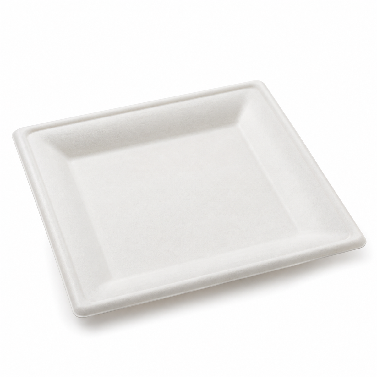Generic representative image: White Bagasse Square Plates – 10 × 10 in