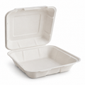 Generic representative image: White Bagasse Hinged Takeout Containers – 8 × 8 in