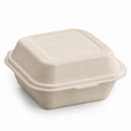 Generic representative image: Natural Bagasse Hinged Takeout Containers – 6 × 6 in