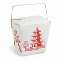 Generic representative image: White Paper Red-Printed Food Pails with Wire Handles – Size #32
