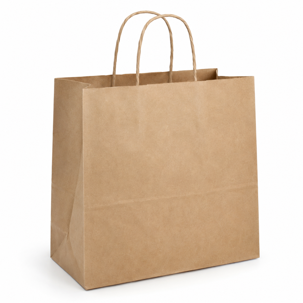 Generic representative image: Recycled Kraft Paper Unprinted Bags with Twisted Handles – 13 × 7 × 13 in