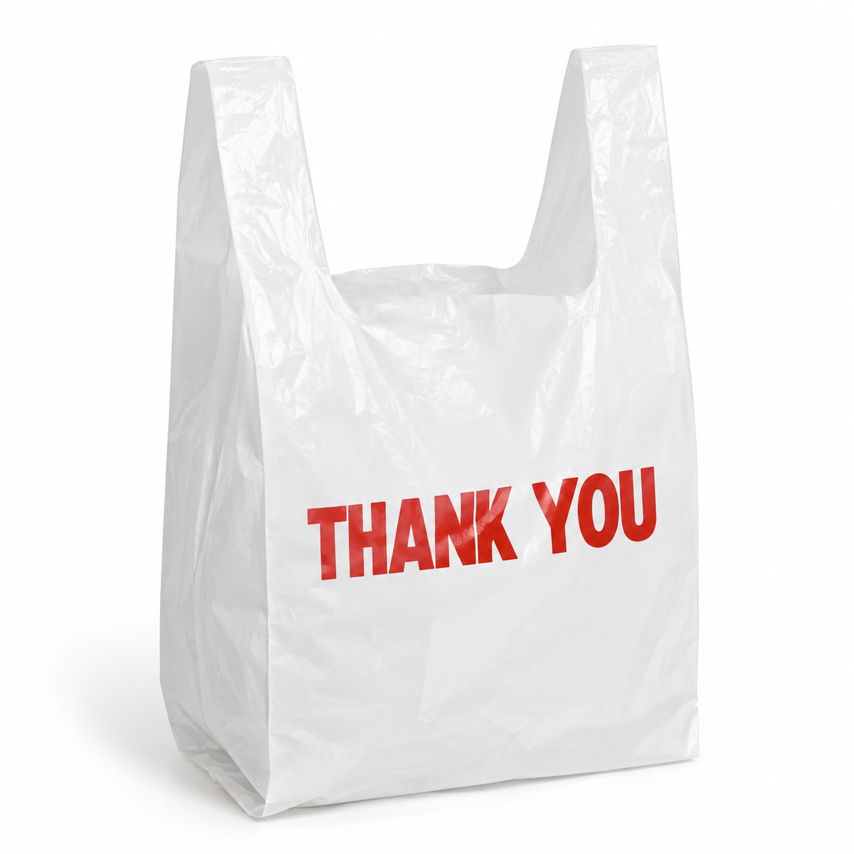 Generic representative image: Plastic Thank You Bags – 1/6 Size