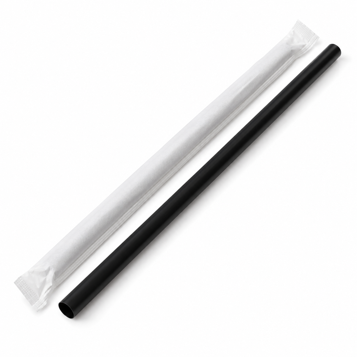 Generic representative image: Black Plastic Paper-Wrapped Jumbo Straws – 10.25 in × 8 mm